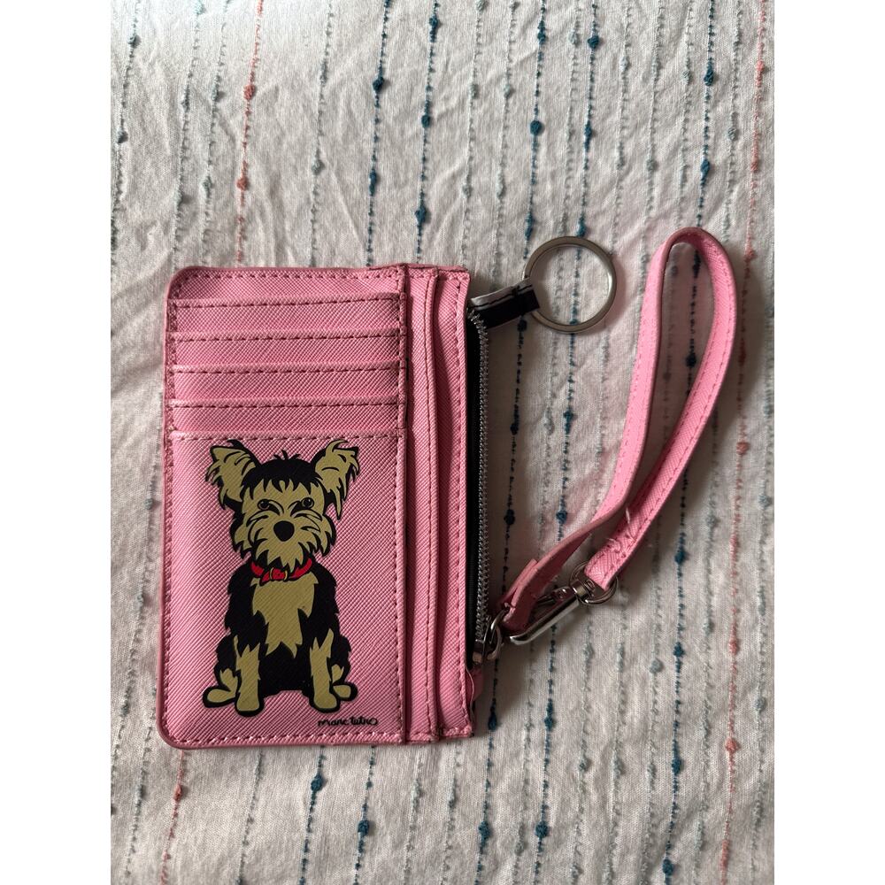 Marc Tetro Yorkie Cardholder Coin Purse Card Wallet Pink Keychain